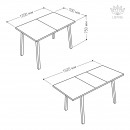 МАРТИН стол раздвижной со стеклом Латте/Белый